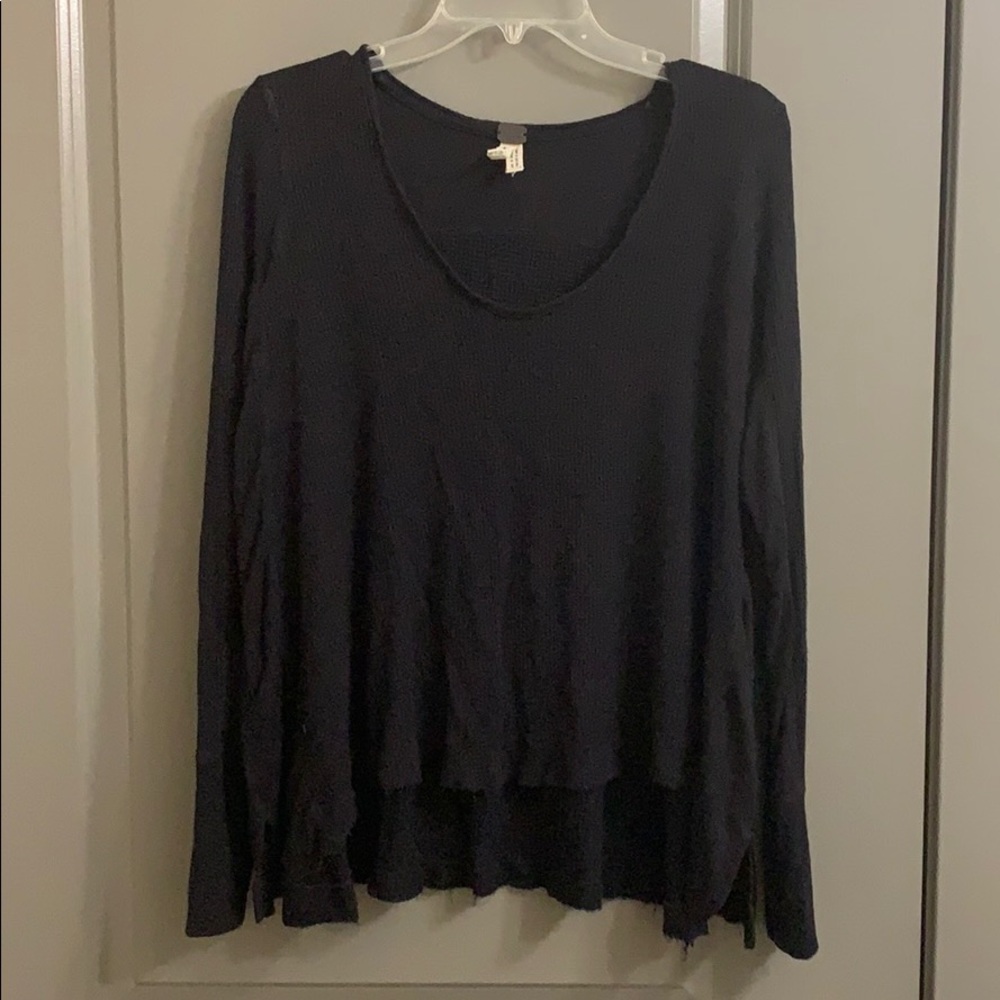 Free People long sleeve black top.  size M.